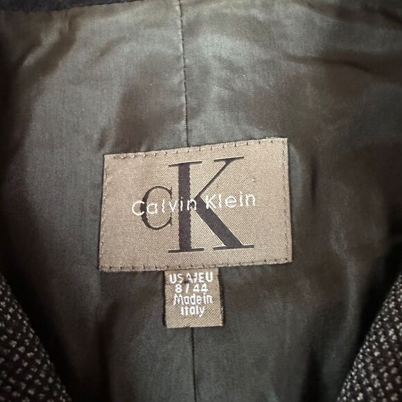 Calvin Klein Textured Blazer Jacket Black White Made in Italy Women’s Small - Picture 3 of 7